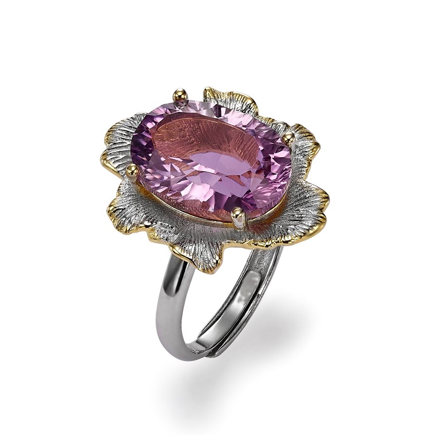 AMETHYST FLOWER RING