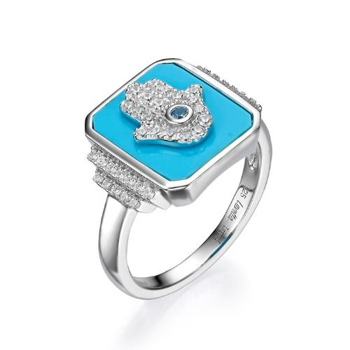 CRYSTAL HAMSA RING